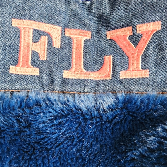 Lola & The Boys CUSTOM "FLY" girl's jean jacket size large / 12 - Picture 6 of 12